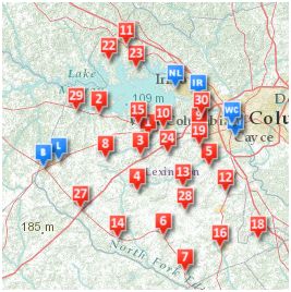 Image of Map Displaying Fire StationLocations